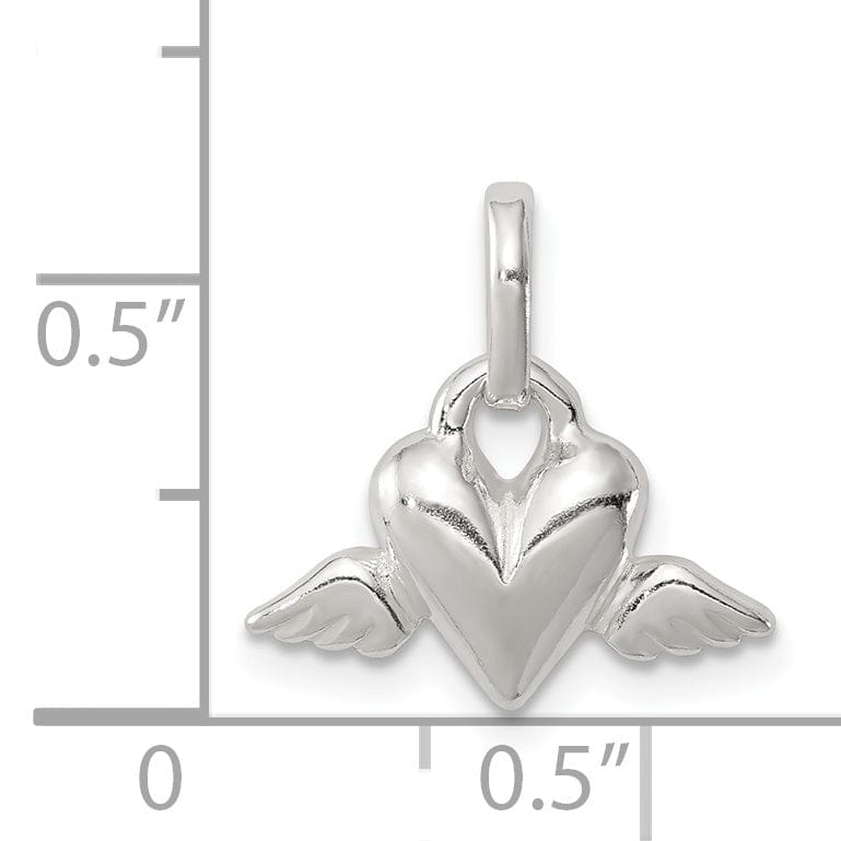 Lovely Rita's Pendants & Charms Sterling Silver Open Heart with Wings Charm
