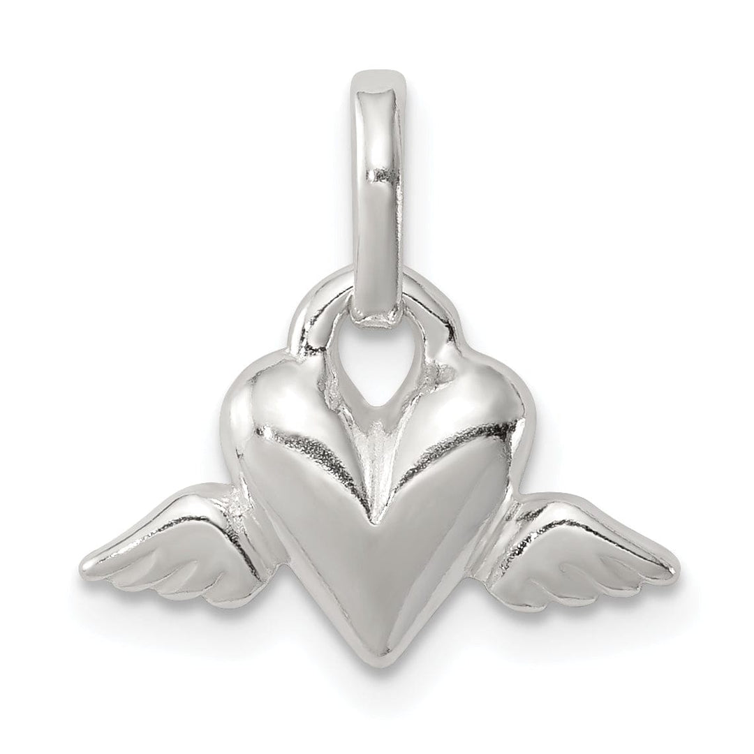 Lovely Rita's Pendants & Charms Sterling Silver Open Heart with Wings Charm