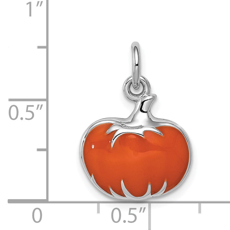 Lovely Rita's Pendants & Charms Sterling Silver Orange Enameled Pumpkin Pendant