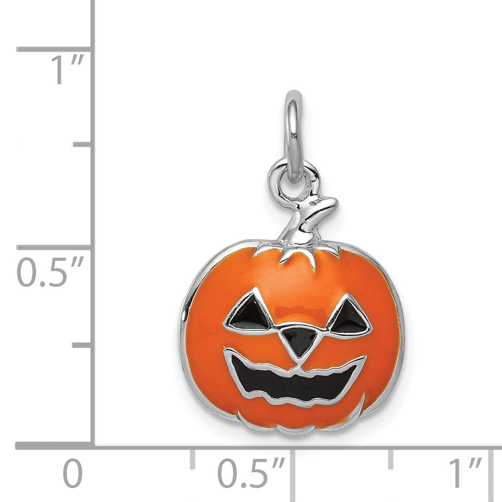 Lovely Rita's Pendants & Charms Sterling Silver Orange Jack-a-Lantern Pendant
