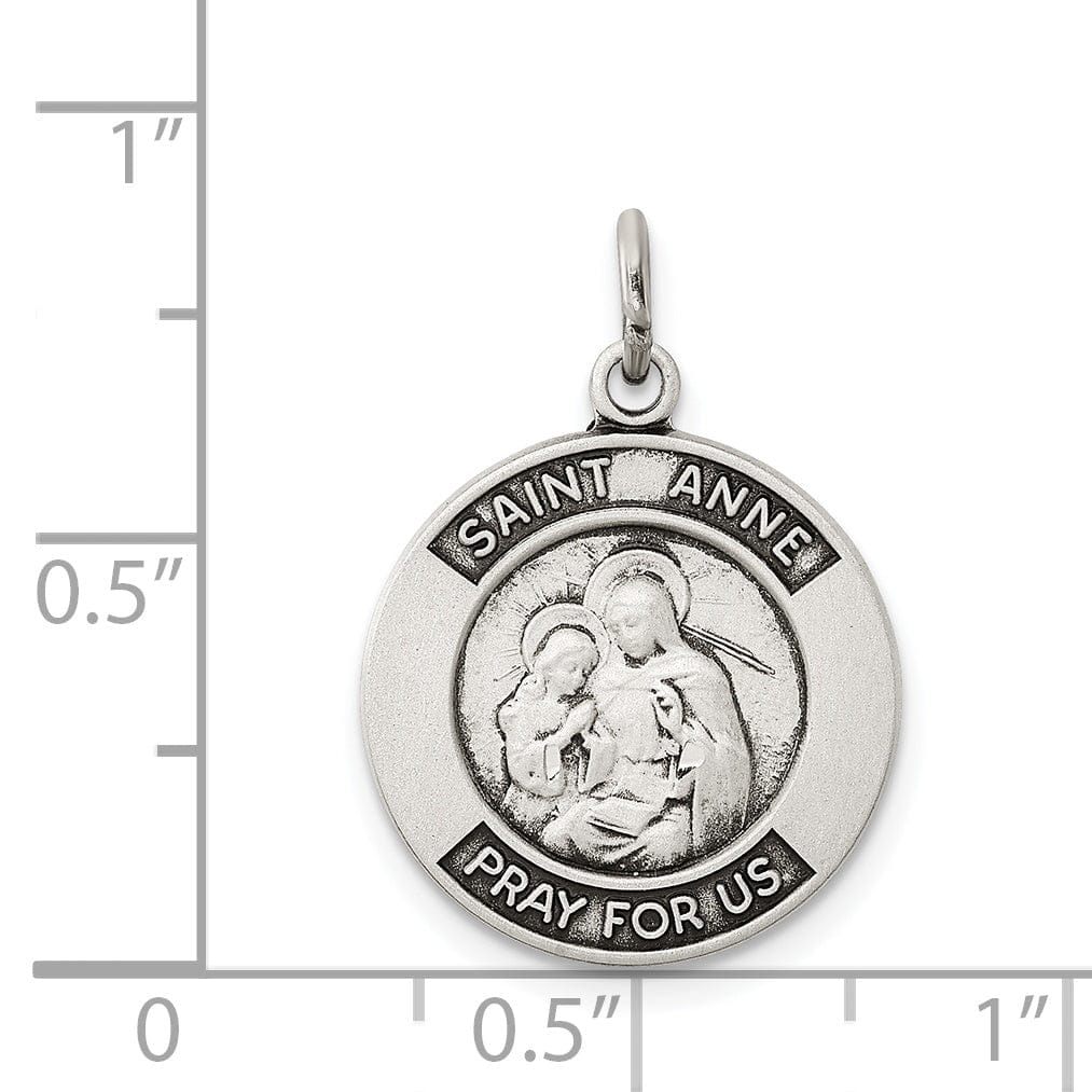 Lovely Rita's Pendants & Charms Sterling Silver Oxidized Saint Anne Medal
