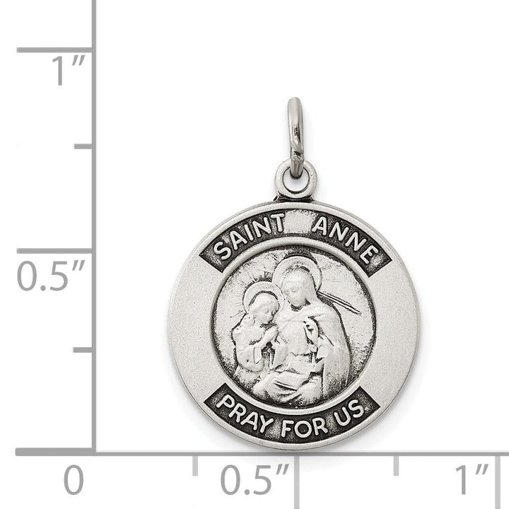 Lovely Rita's Pendants & Charms Sterling Silver Oxidized Saint Anne Medal