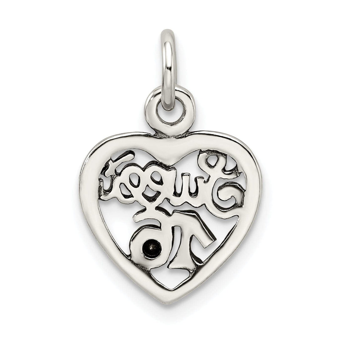 Lovely Rita's Pendants & Charms Sterling Silver Pink C.Z Sweet 16 Heart Charm