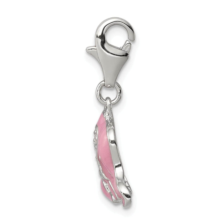 Lovely Rita's Pendants & Charms Sterling Silver Pink Enameled CZ Elephant Charm