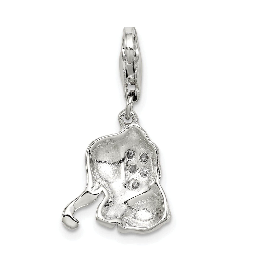 Lovely Rita's Pendants & Charms Sterling Silver Pink Enameled CZ Elephant Charm