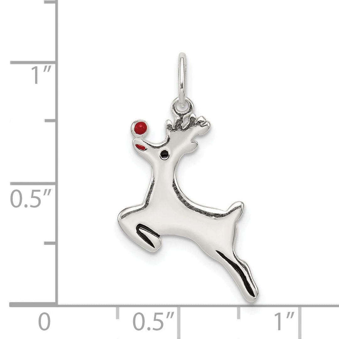 Lovely Rita's Pendants & Charms Sterling Silver Polish Enamel Reindeer Pendant