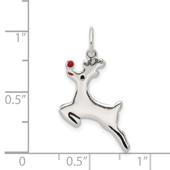Lovely Rita's Pendants & Charms Sterling Silver Polish Enamel Reindeer Pendant