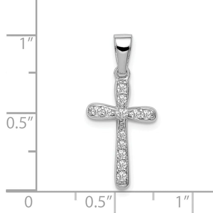 Lovely Rita's Pendants & Charms Sterling Silver Polish Finish C.Z Cross Pendant