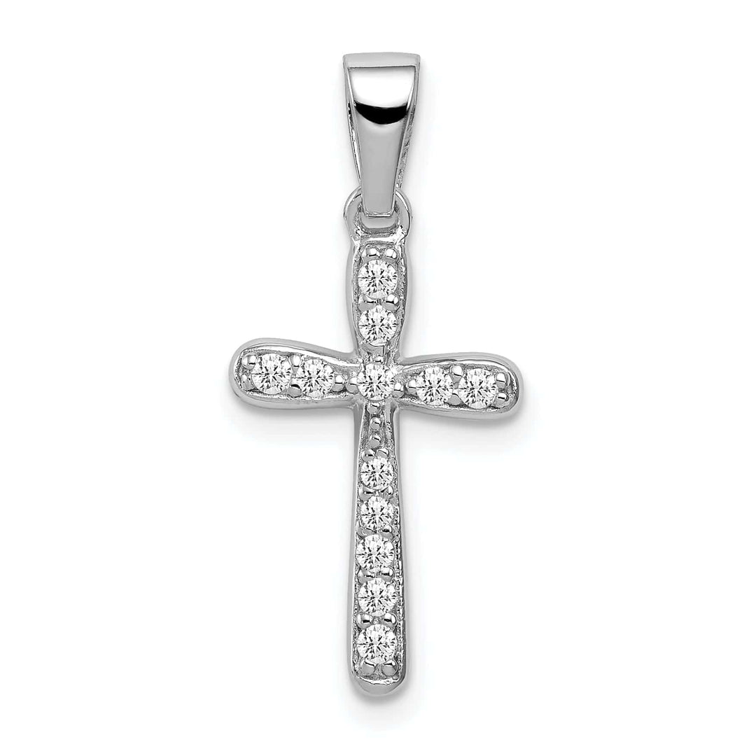 Lovely Rita's Pendants & Charms Sterling Silver Polish Finish C.Z Cross Pendant