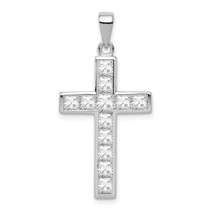 Lovely Rita's Pendants & Charms Sterling Silver Polish Finish C.Z Cross Pendant