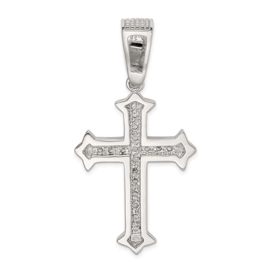 Lovely Rita's Pendants & Charms Sterling Silver Polish Finish C.Z Cross Pendant
