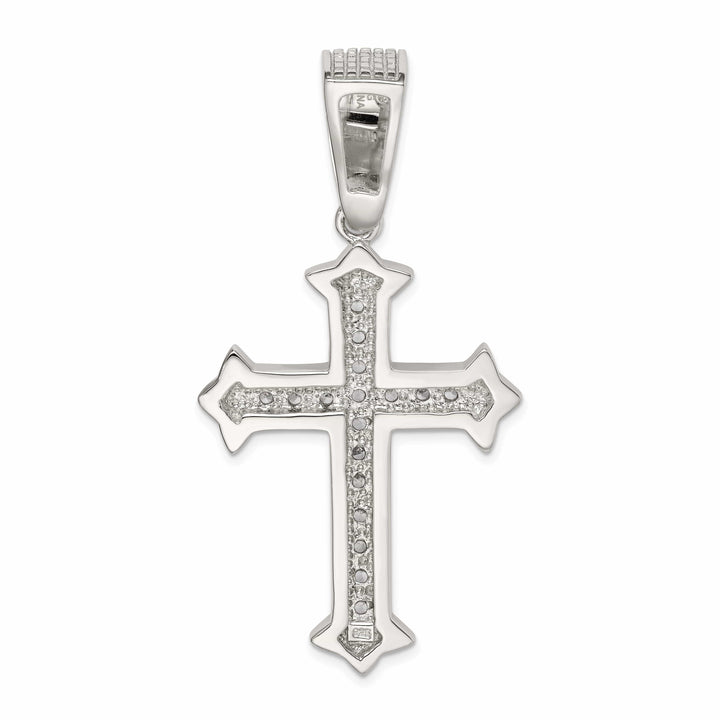 Lovely Rita's Pendants & Charms Sterling Silver Polish Finish C.Z Cross Pendant