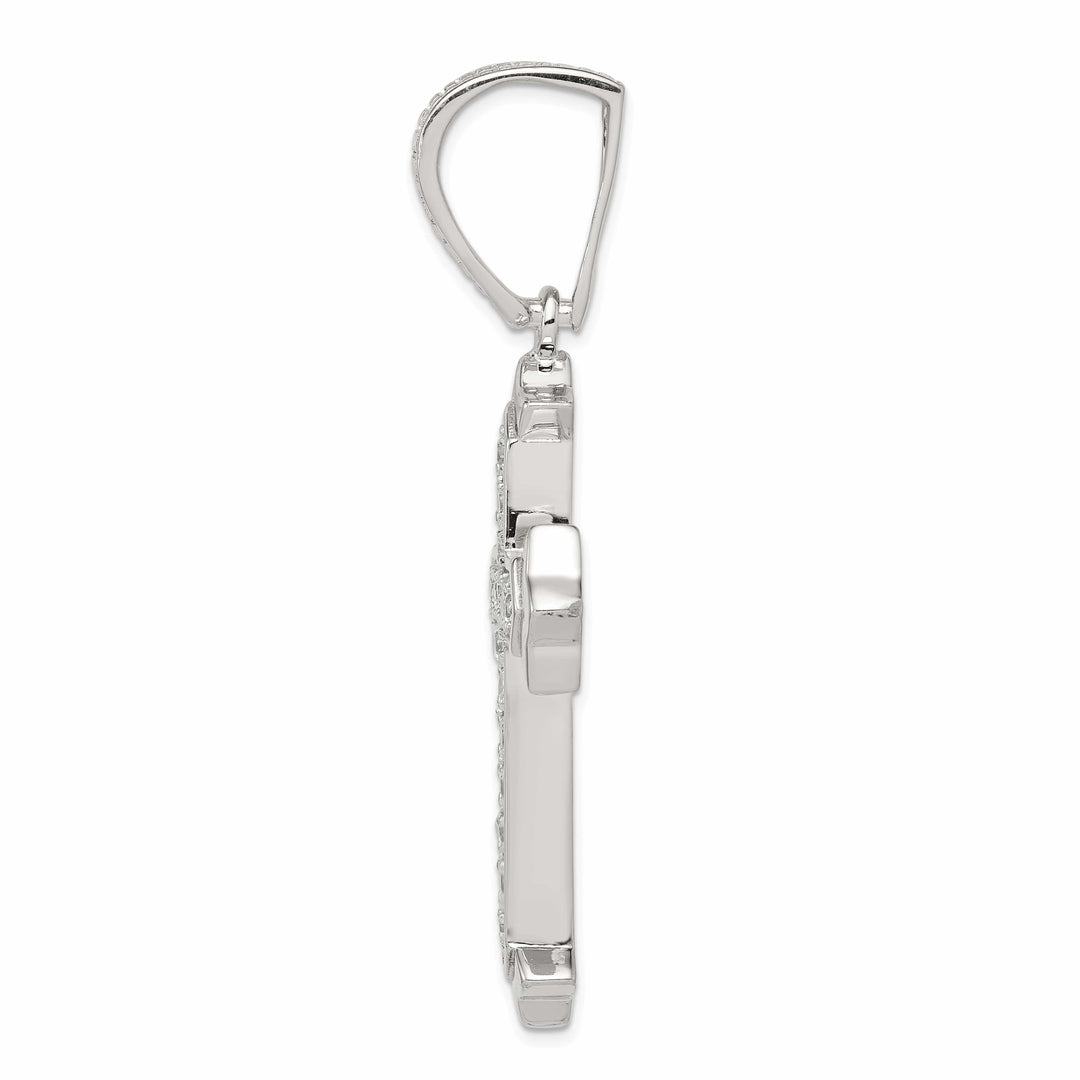 Lovely Rita's Pendants & Charms Sterling Silver Polish Finish C.Z Cross Pendant