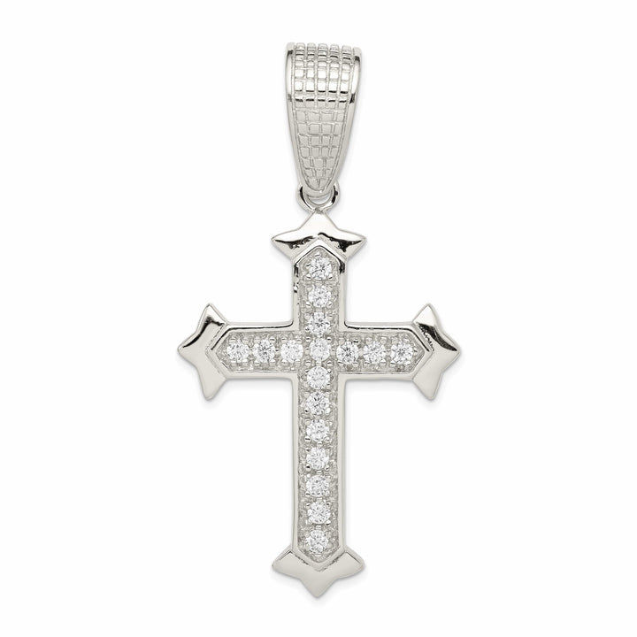 Lovely Rita's Pendants & Charms Sterling Silver Polish Finish C.Z Cross Pendant