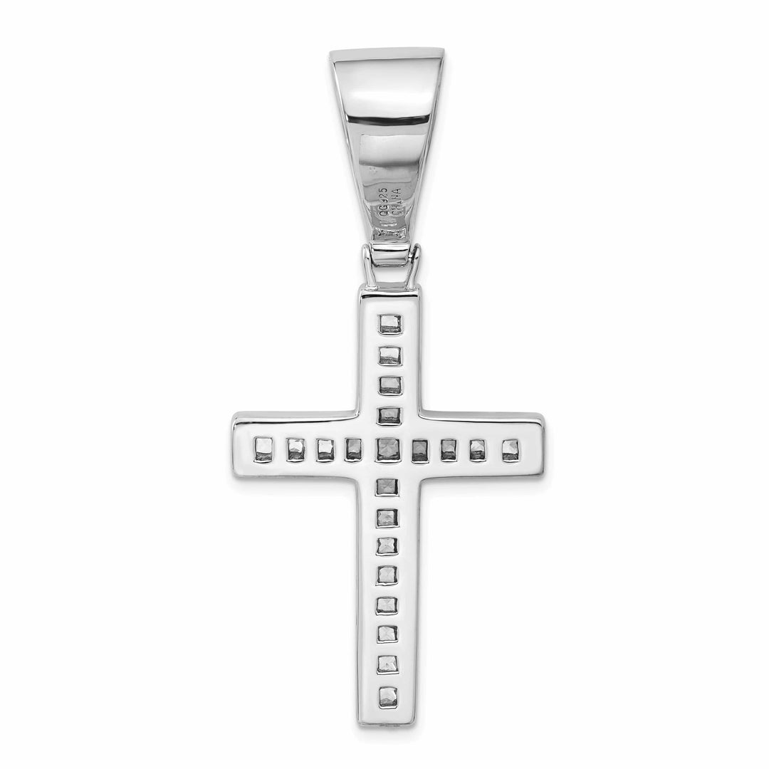 Lovely Rita's Pendants & Charms Sterling Silver Polish Finish C.Z Cross Pendant