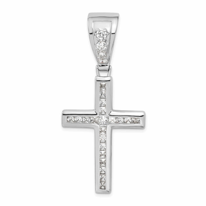 Lovely Rita's Pendants & Charms Sterling Silver Polish Finish C.Z Cross Pendant