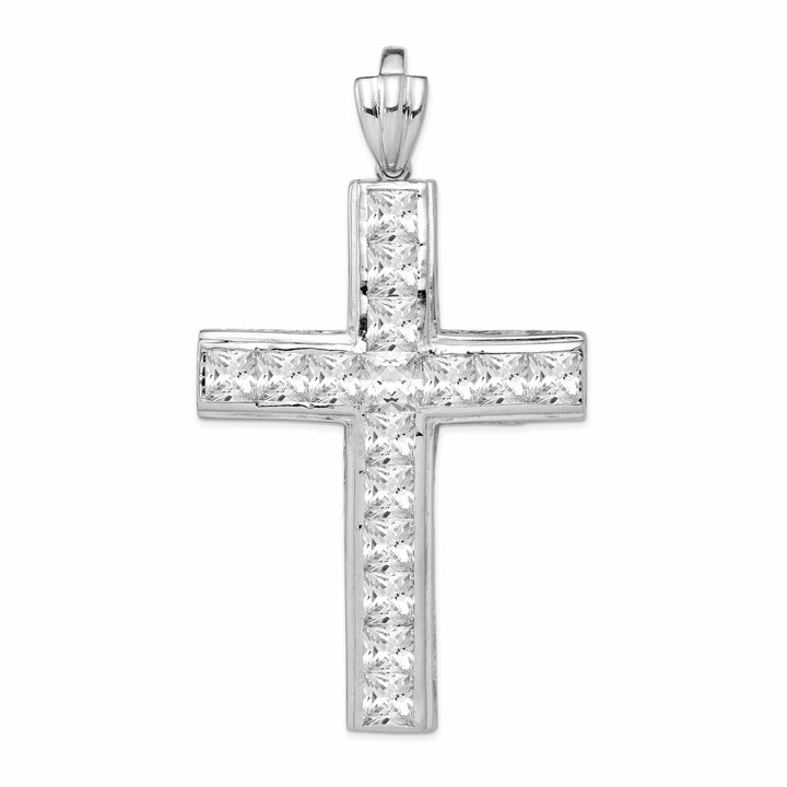 Lovely Rita's Pendants & Charms Sterling Silver Polish Finish C.Z Cross Pendant