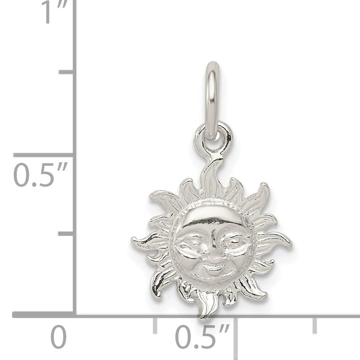 Lovely Rita's Pendants & Charms Sterling Silver Polish Finish Face in Sun Charm
