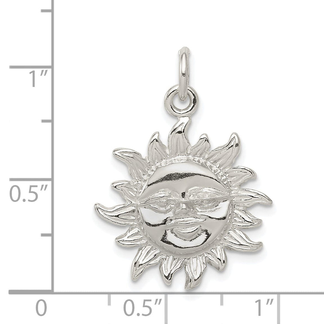 Lovely Rita's Pendants & Charms Sterling Silver Polish Finish Sun Charm Pendant