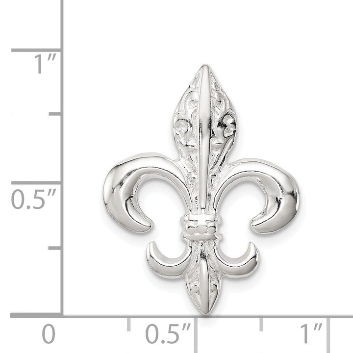 Lovely Rita's Pendants & Charms Sterling Silver Polish Fleur De Lis Slide Charm