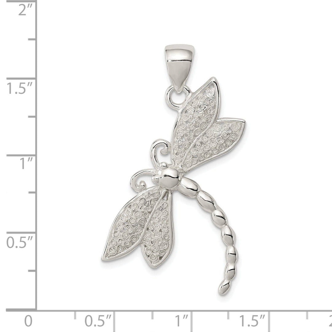 Lovely Rita's Pendants & Charms Sterling Silver Polish Texture Dragonfly Charm