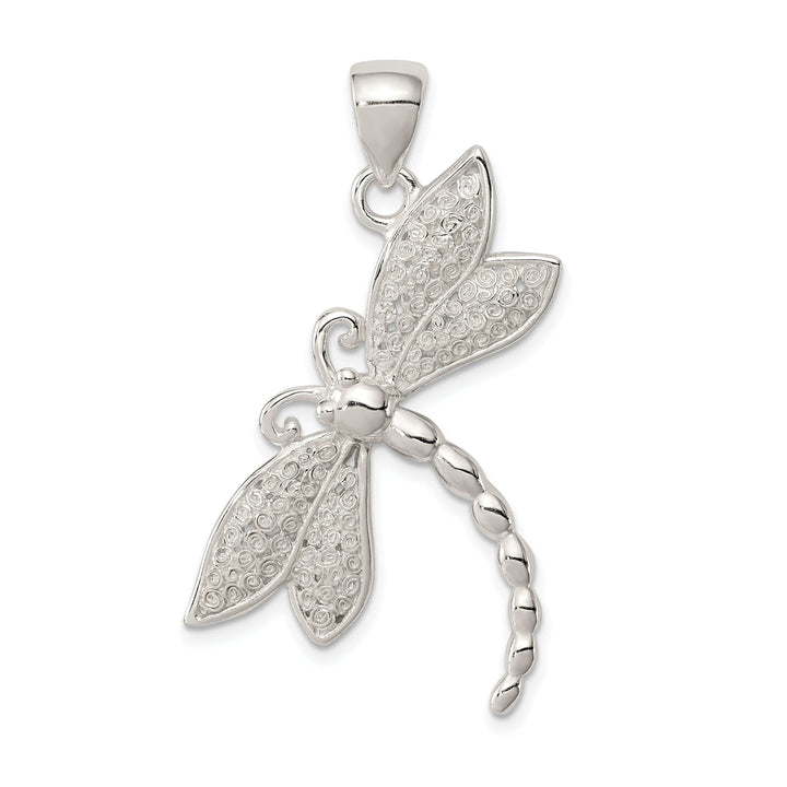 Lovely Rita's Pendants & Charms Sterling Silver Polish Texture Dragonfly Charm