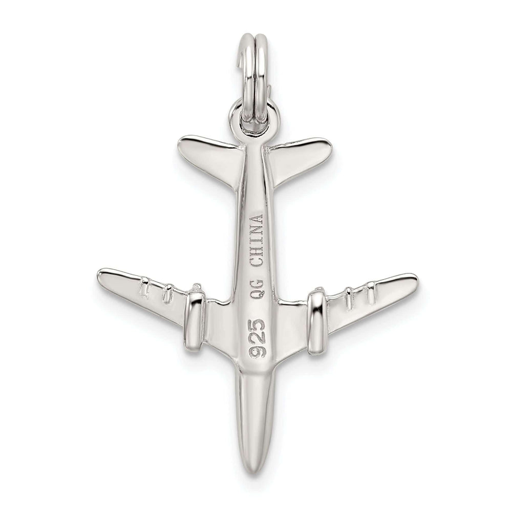 Lovely Rita's Pendants & Charms Sterling Silver Polished 3-D Airplane Pendant