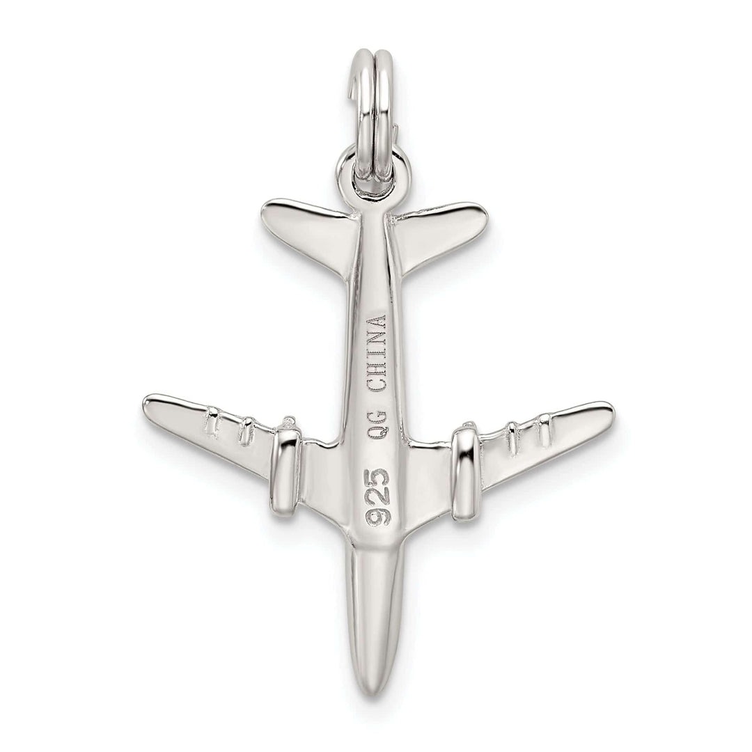 Lovely Rita's Pendants & Charms Sterling Silver Polished 3-D Airplane Pendant