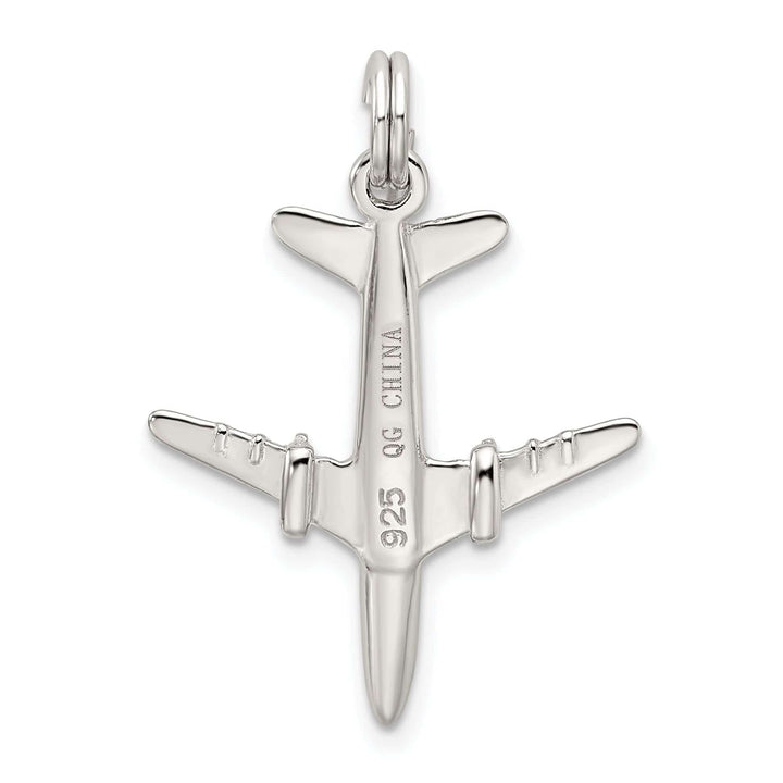 Lovely Rita's Pendants & Charms Sterling Silver Polished 3-D Airplane Pendant