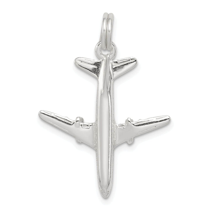 Lovely Rita's Pendants & Charms Sterling Silver Polished 3-D Airplane Pendant