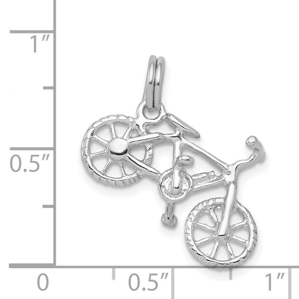 Lovely Rita's Pendants & Charms Sterling Silver Polished 3-D Bicycle Pendant