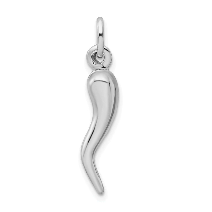 Lovely Rita's Pendants & Charms Sterling Silver Polished 3-D Italian Horn Charm