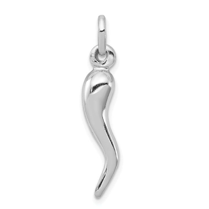 Lovely Rita's Pendants & Charms Sterling Silver Polished 3-D Italian Horn Charm