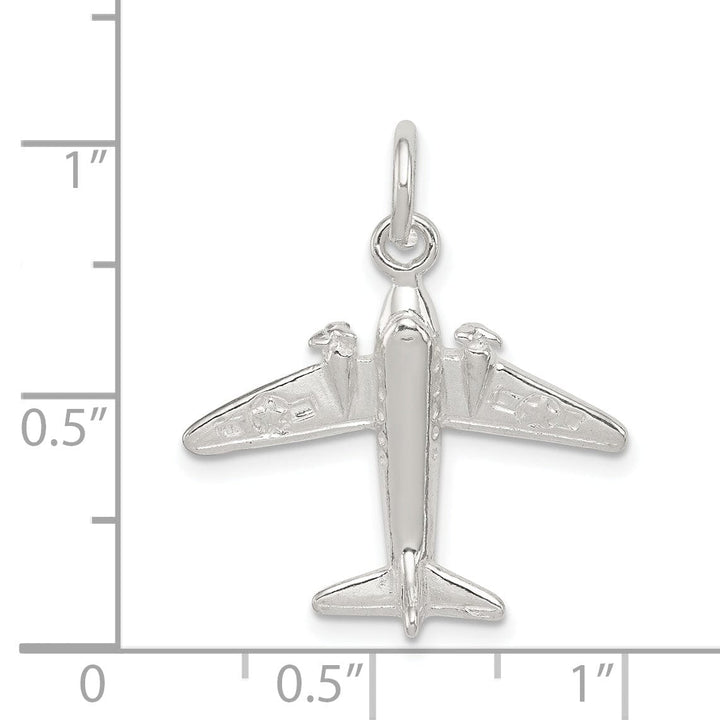 Lovely Rita's Pendants & Charms Sterling Silver Polished 3 D Jet Charm Pendant