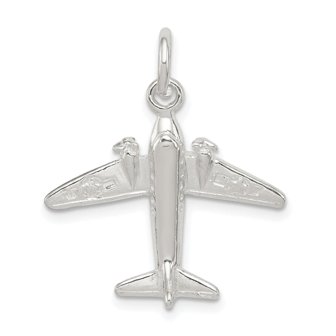 Lovely Rita's Pendants & Charms Sterling Silver Polished 3 D Jet Charm Pendant