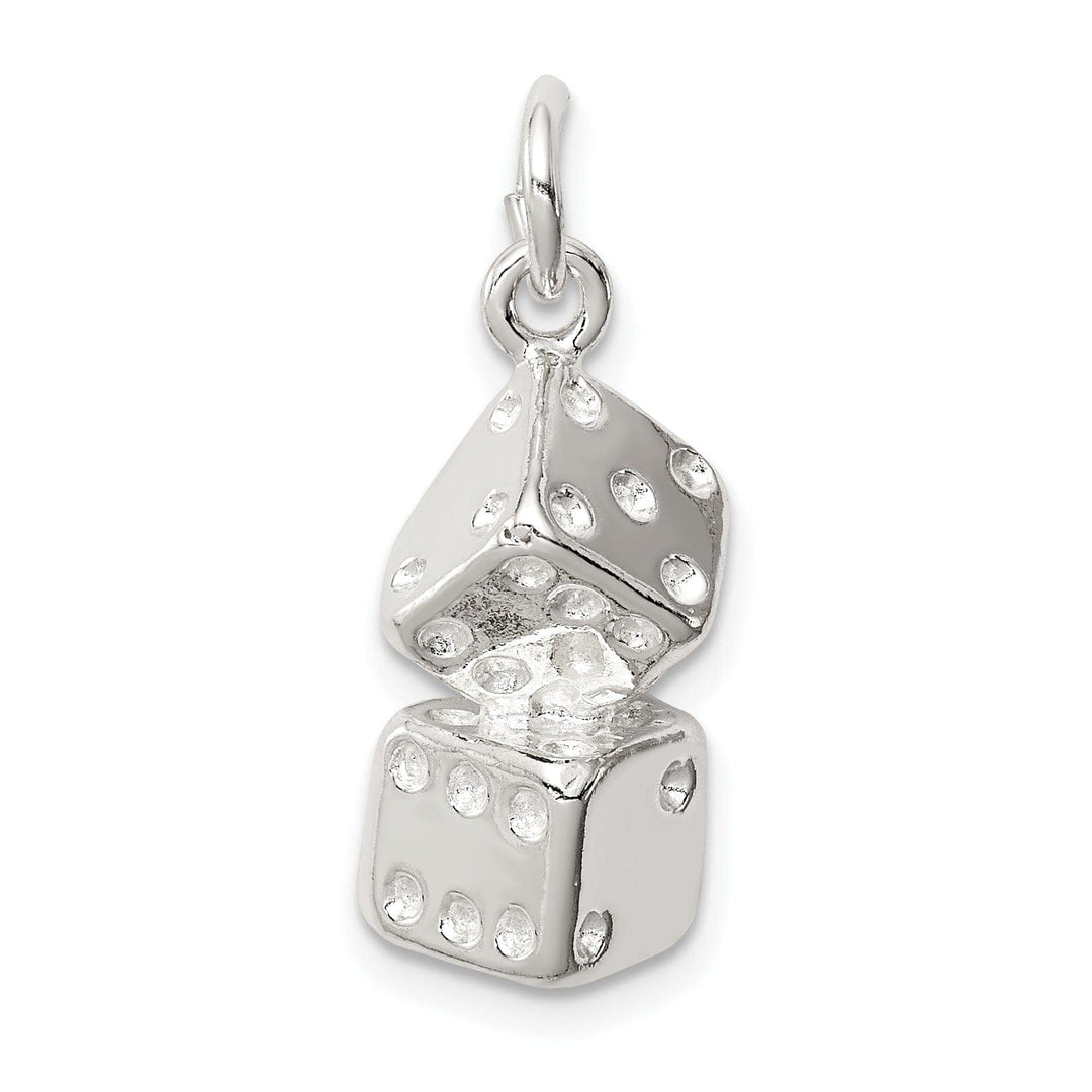 Lovely Rita's Pendants & Charms Sterling Silver Polished 3-D Large Dice Charm