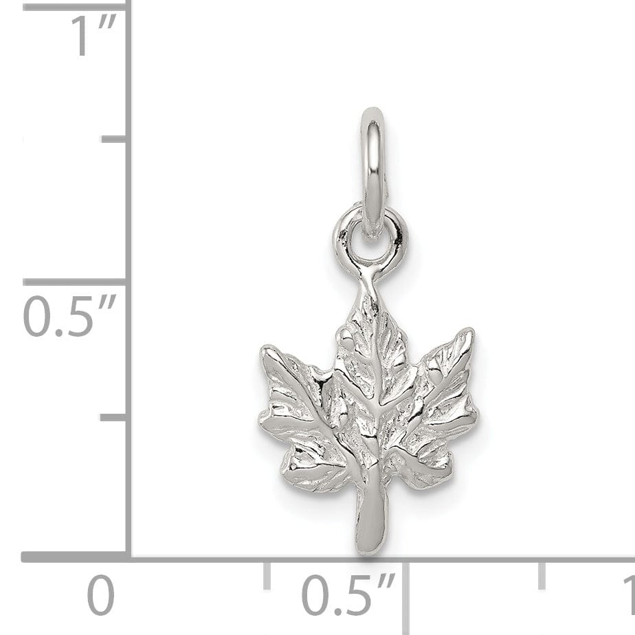 Lovely Rita's Pendants & Charms Sterling Silver Polished 3-D Maple Leaf Charm