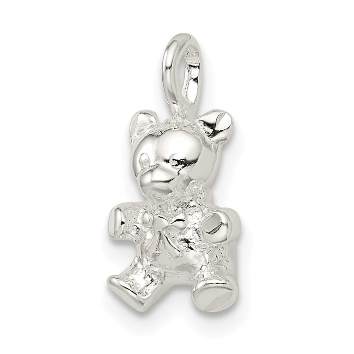 Lovely Rita's Pendants & Charms Sterling Silver Polished 3-D Teddy Bear Charm