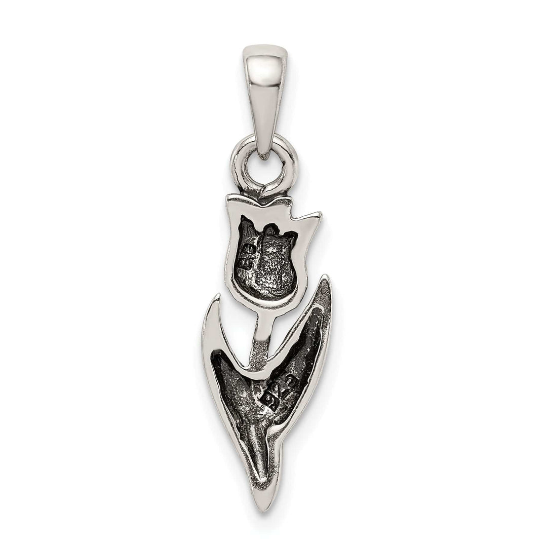 Lovely Rita's Pendants & Charms Sterling Silver Polished Antiqued Tulip Charm