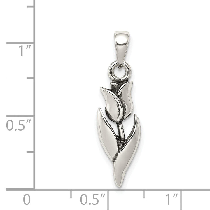 Lovely Rita's Pendants & Charms Sterling Silver Polished Antiqued Tulip Charm