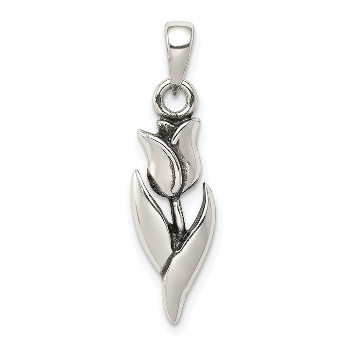 Lovely Rita's Pendants & Charms Sterling Silver Polished Antiqued Tulip Charm
