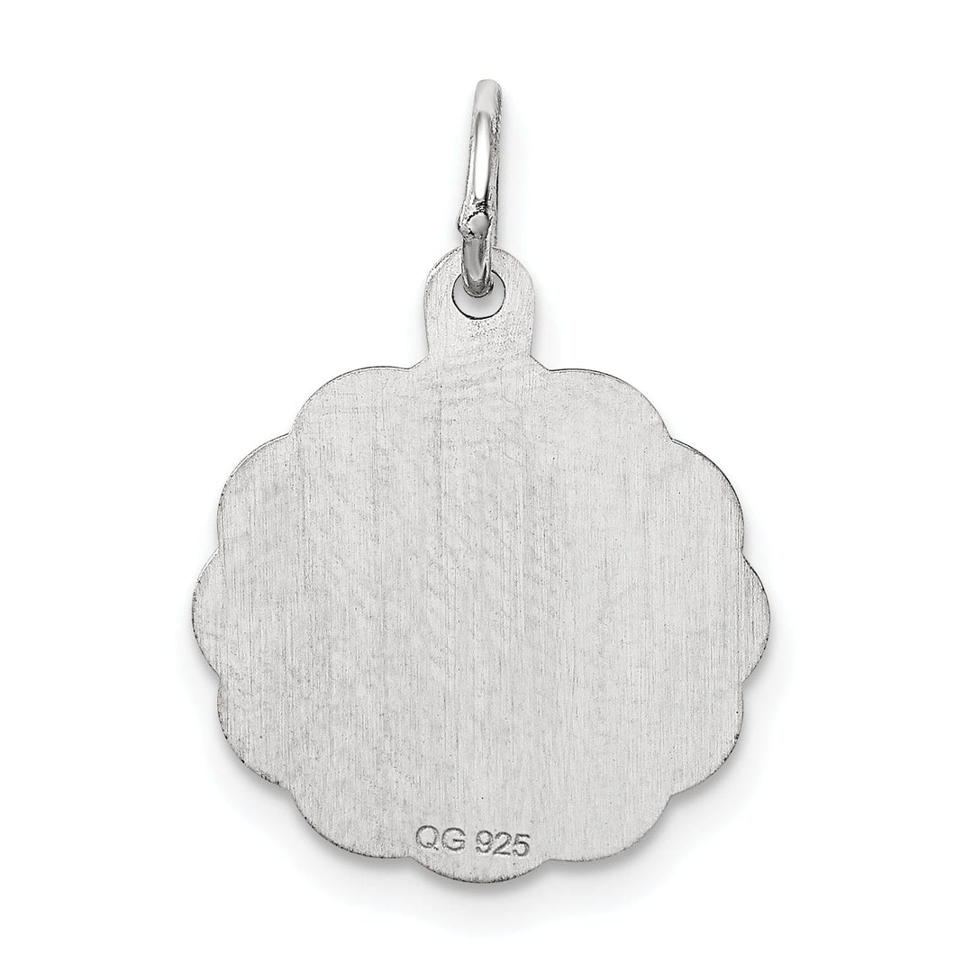 Lovely Rita's Pendants & Charms Sterling Silver Polished Back Round Brocaded Engravable