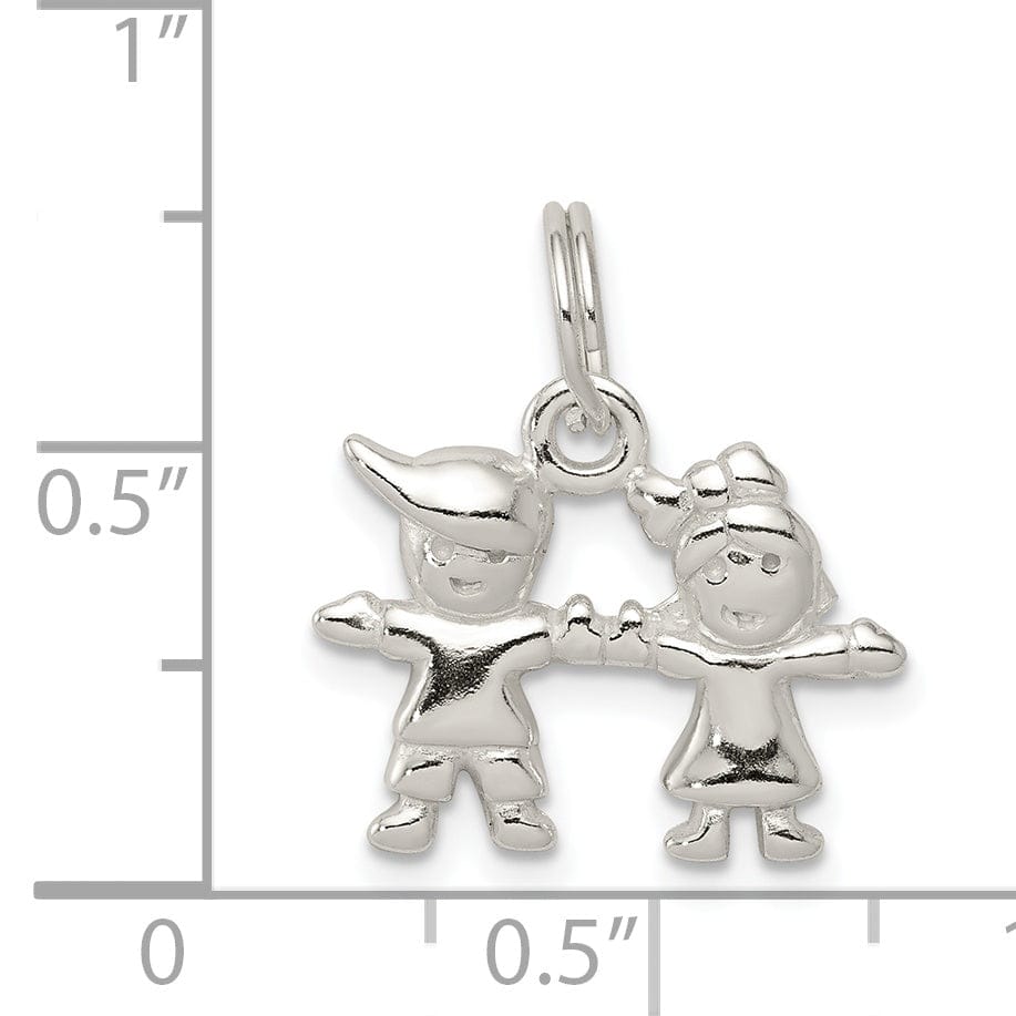 Lovely Rita's Pendants & Charms Sterling Silver Polished Boy and Girl Charm
