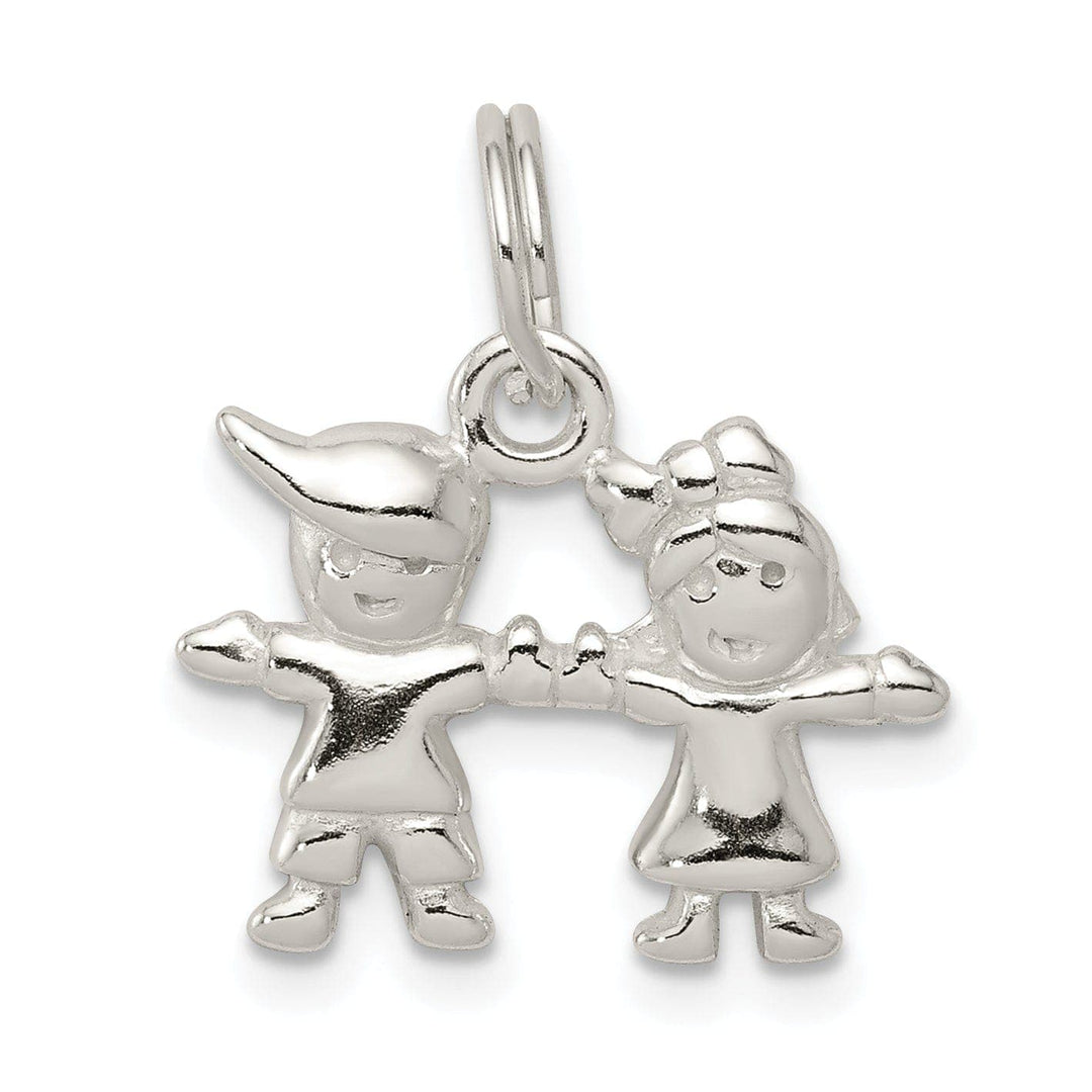 Lovely Rita's Pendants & Charms Sterling Silver Polished Boy and Girl Charm