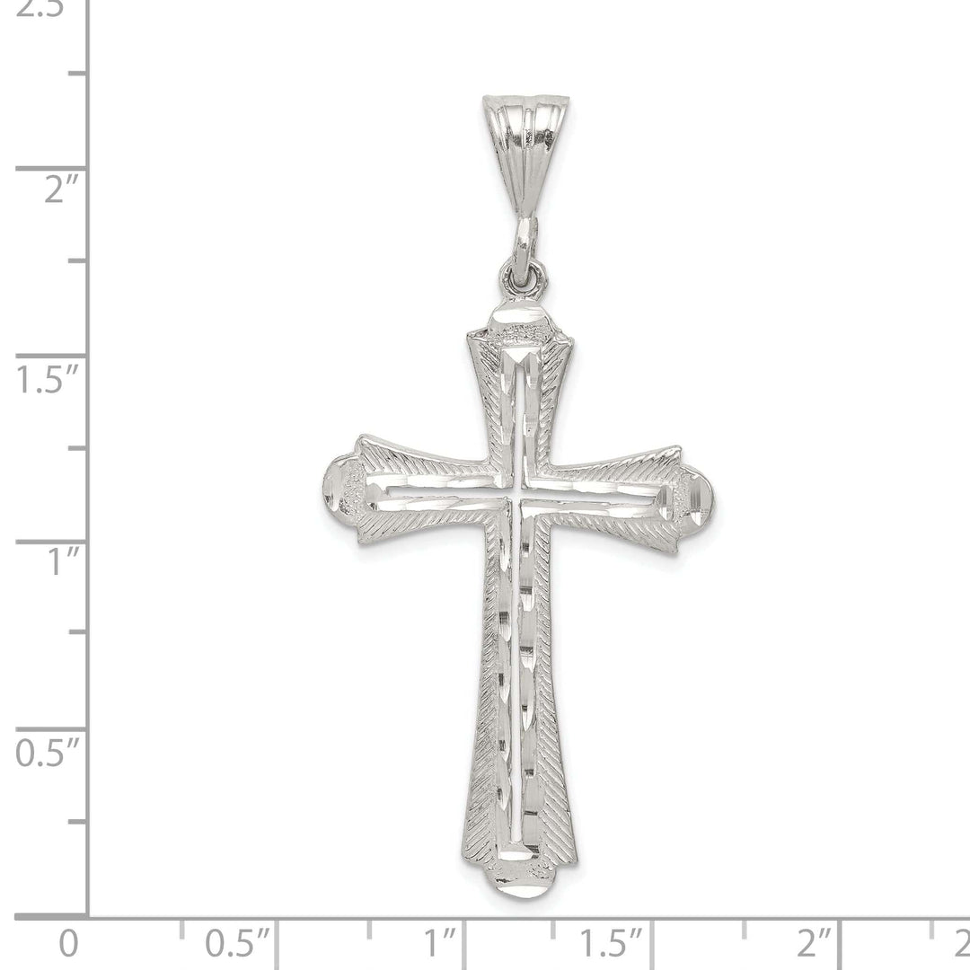 Lovely Rita's Pendants & Charms Sterling Silver Polished Budded Cross Pendant