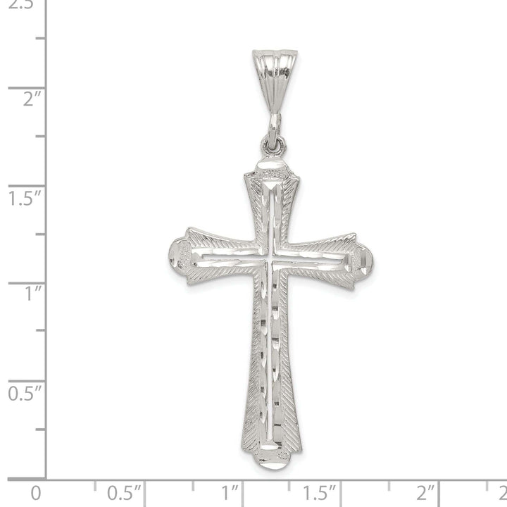 Lovely Rita's Pendants & Charms Sterling Silver Polished Budded Cross Pendant