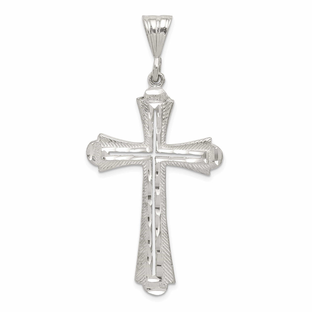 Lovely Rita's Pendants & Charms Sterling Silver Polished Budded Cross Pendant