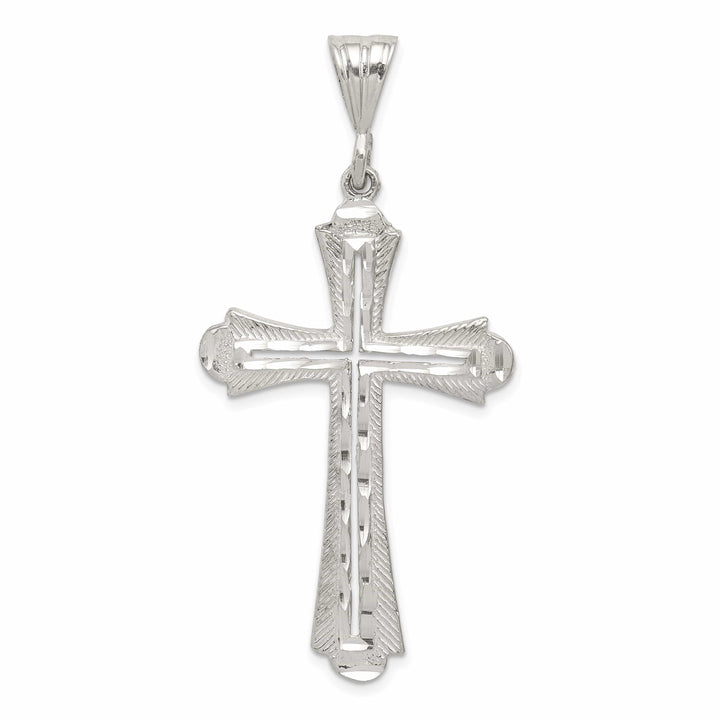 Lovely Rita's Pendants & Charms Sterling Silver Polished Budded Cross Pendant