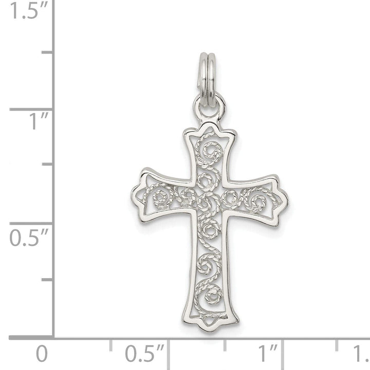 Lovely Rita's Pendants & Charms Sterling Silver Polished Budded Cross Pendant