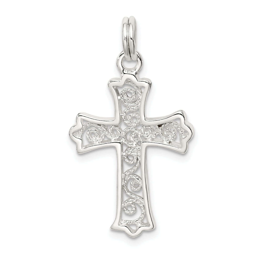 Lovely Rita's Pendants & Charms Sterling Silver Polished Budded Cross Pendant